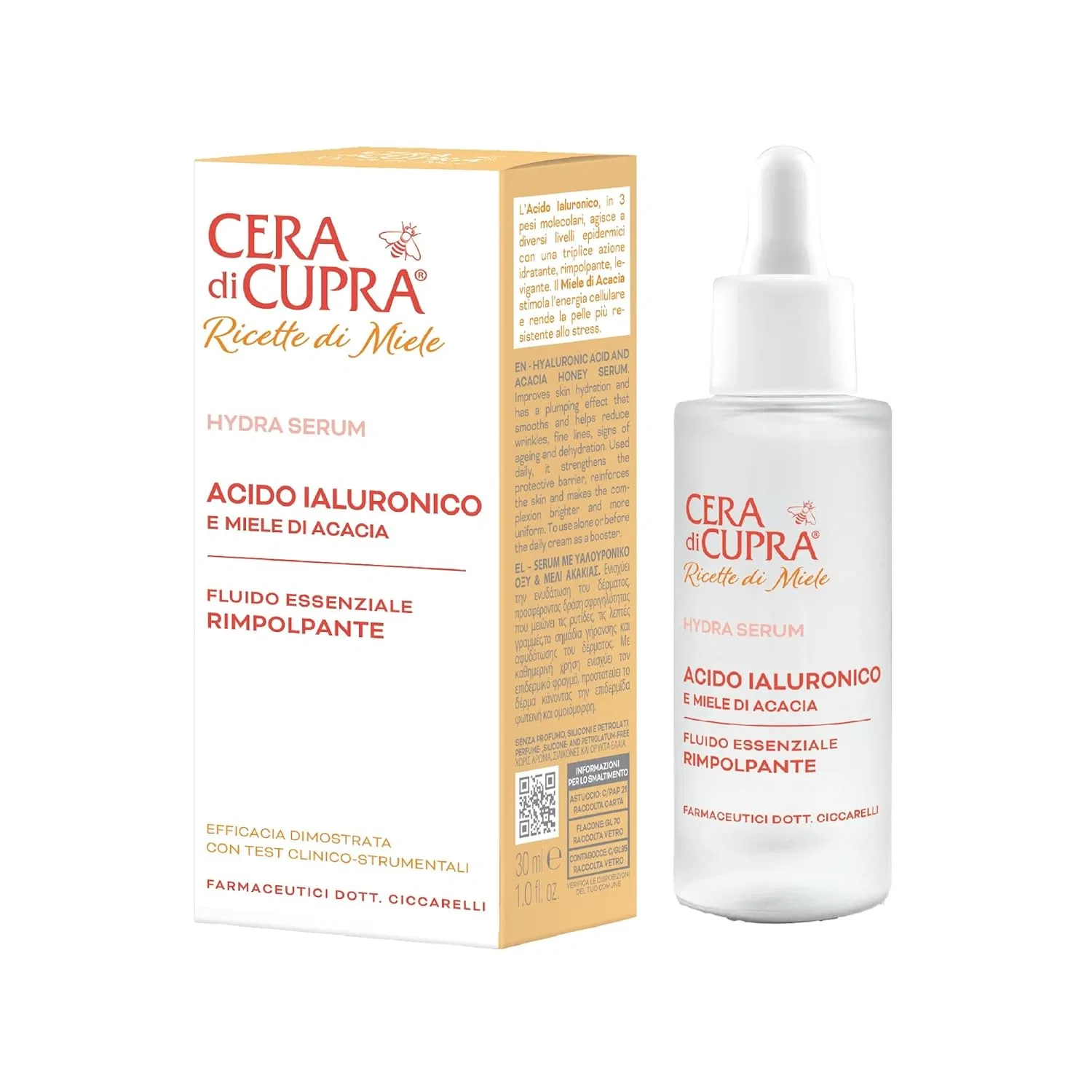 Эссенция Cera Di Cupra — Для лица Hydra Serum с гиалуроновой кислотой и медом акации, 30 мл