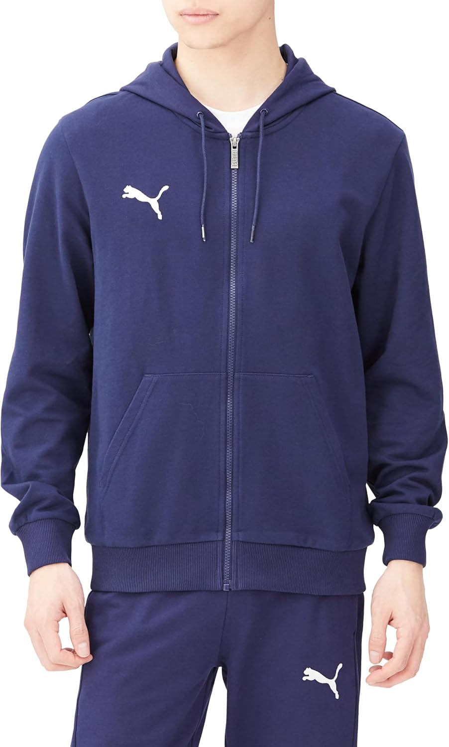 

Мужская повседневная толстовка-куртка PUMA TeamGOAL (659325), темно-синий/белый