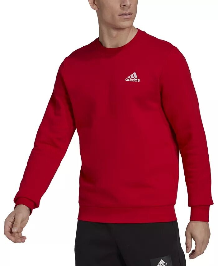 

Мужской флисовый свитшот классического кроя Feel Cosy Essentials с вышитым логотипом adidas, красный