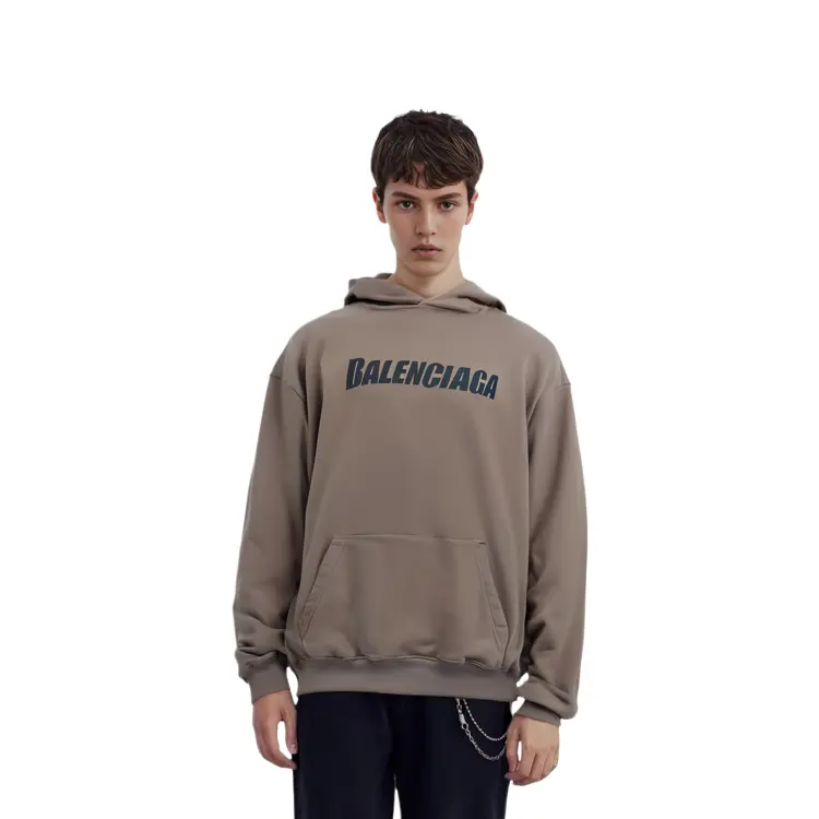 Толстовка мужская серо-коричневая Balenciaga, коричневый — фото 3