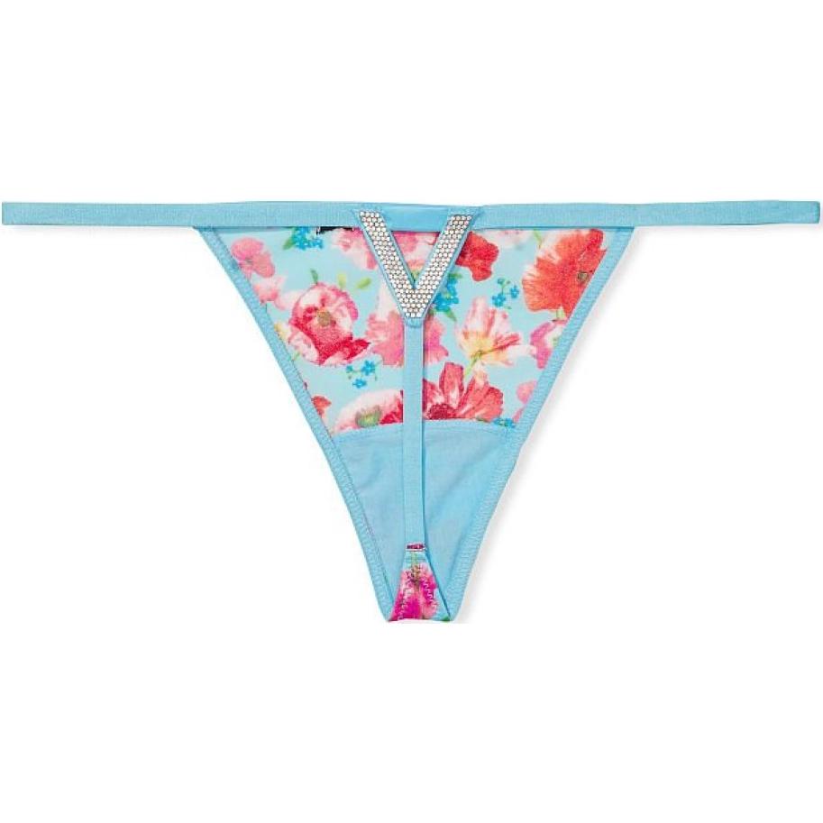 Очень сексуальные трусы Victoria's Secret 1 шт Синий цветочный принт — фото 2