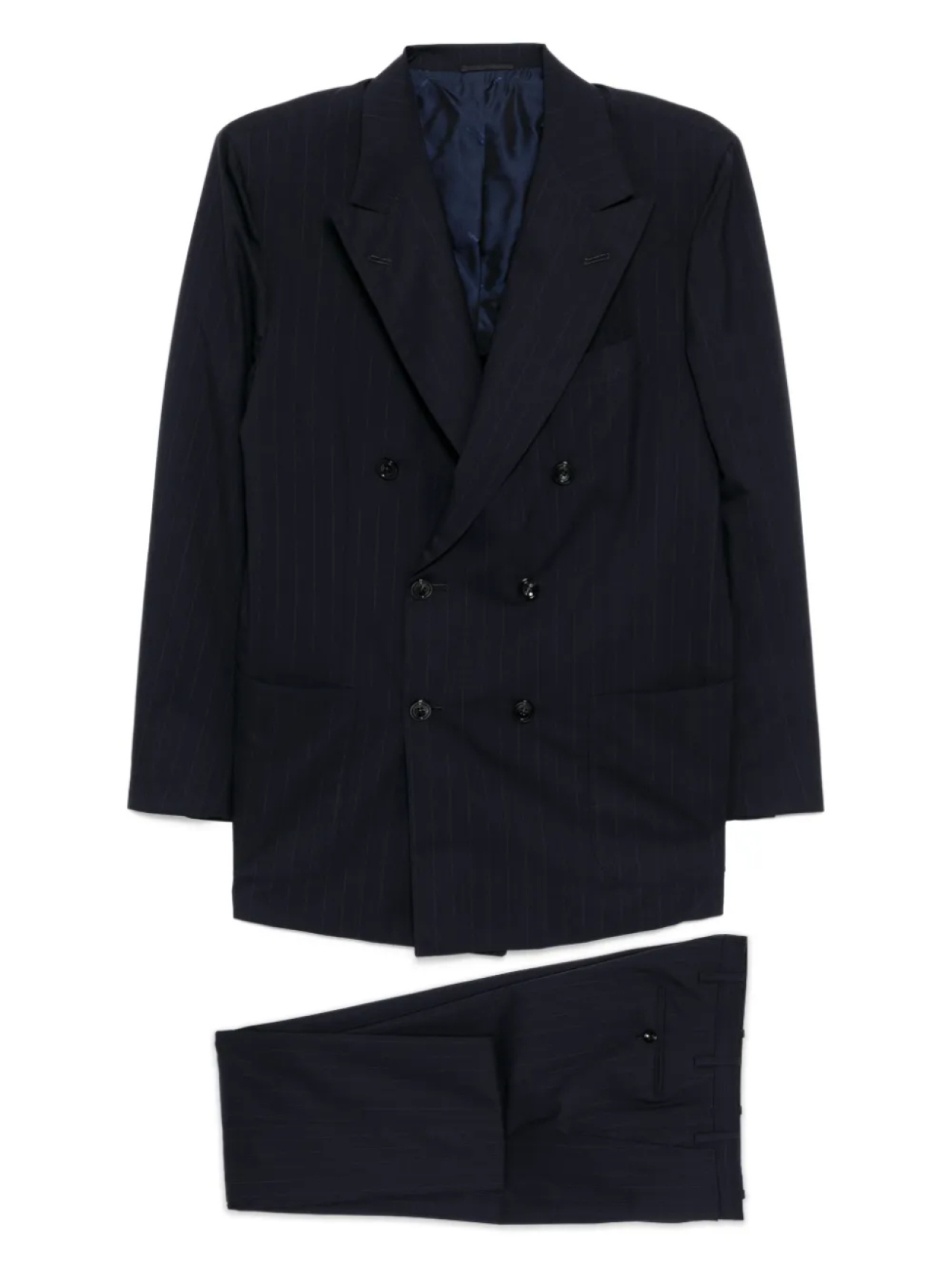 

Kiton костюм в тонкую полоску, синий