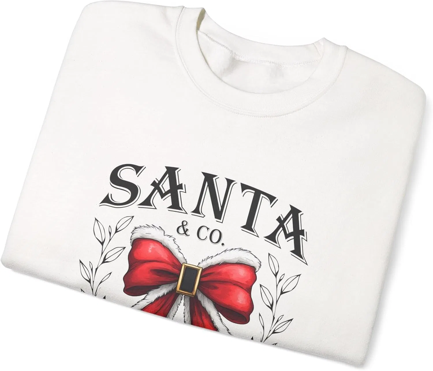 Свитшот Santa & Co Merry Christmas, праздничная рождественская одежда, зимний сезон, рождественский свитер GENERIC, белый — фото 3