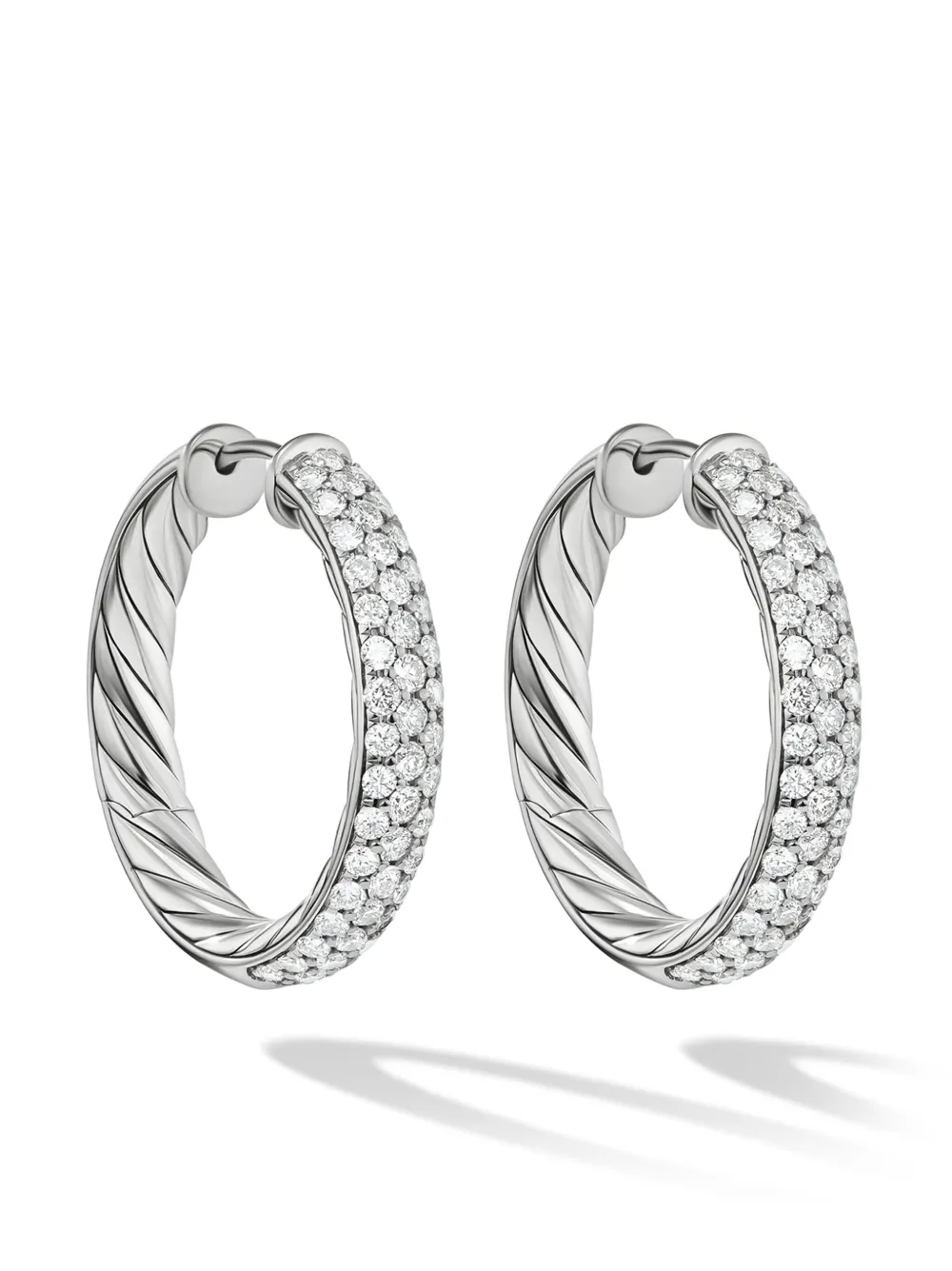 

Серебряные серьги-кольца DY Mercer с бриллиантами (25.4 мм) David Yurman, серебяный