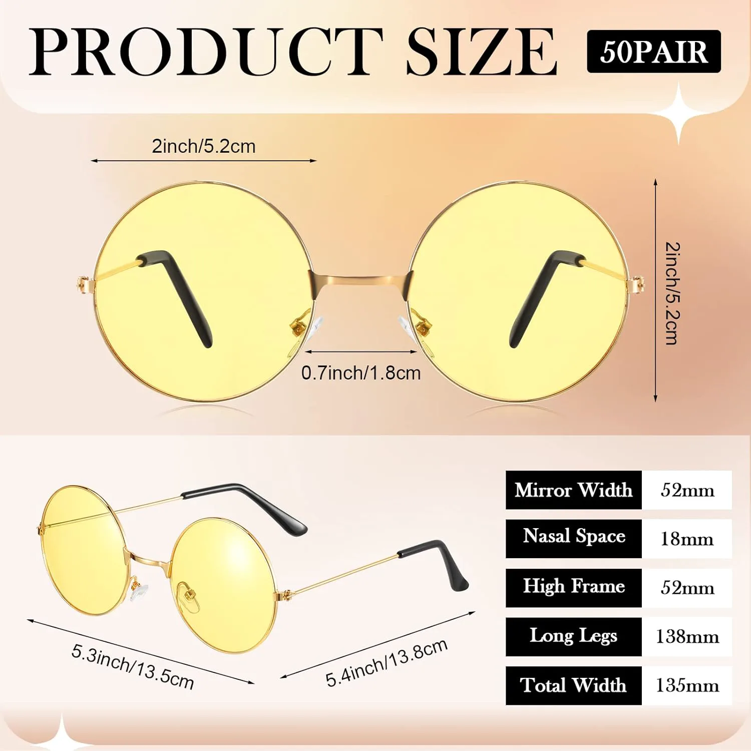 

Солнцезащитные очки Kanayu, 50 пар, круглые, в стиле хиппи, оптом, цветные, диско-очки, стильные, 70-е, для вечеринок, для женщин и мужчин, Bright Colors