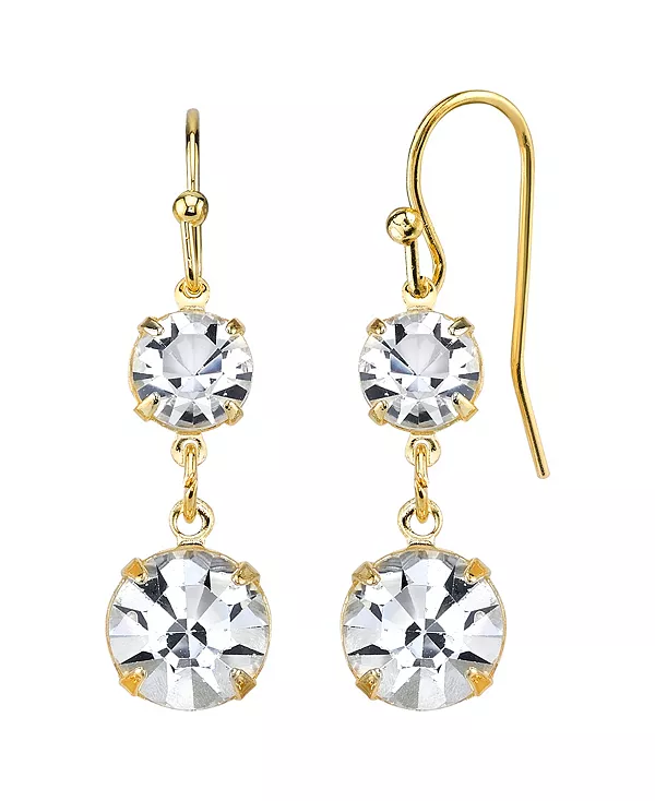 

Серьги-Подвески из настоящего хрусталя, покрытого 14-каратным золотом 2028, white