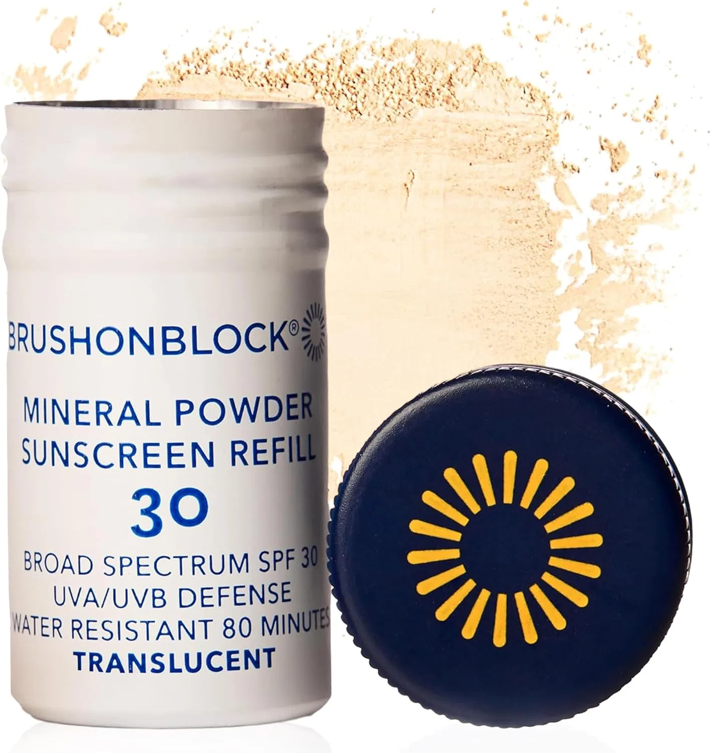 Минеральная солнцезащитная пудра SPF 30 Brush On Block Translucent Refillable