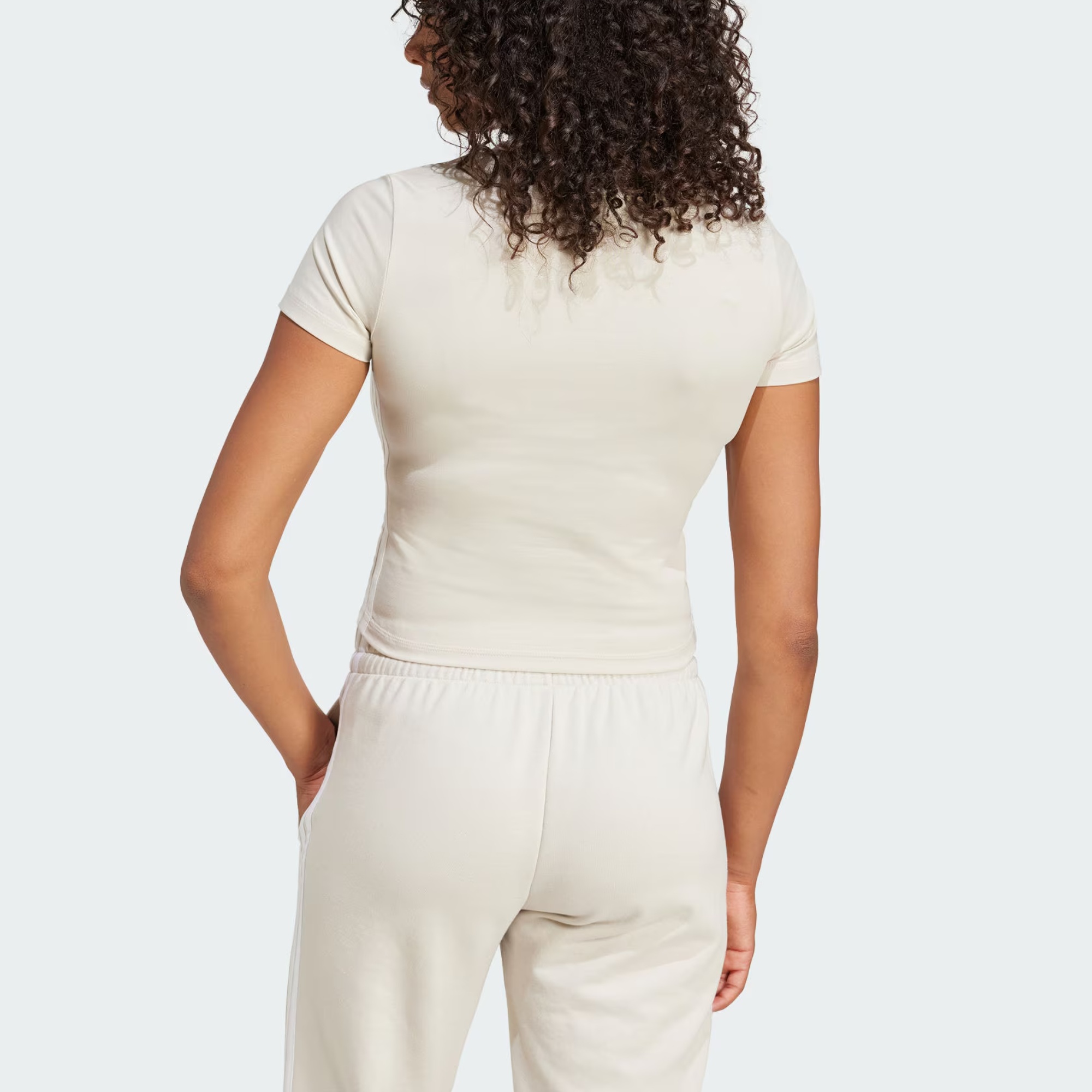 Футболка Adidas Originals Essentials 3-Stripes Slim Baby, бежевый — фото 3