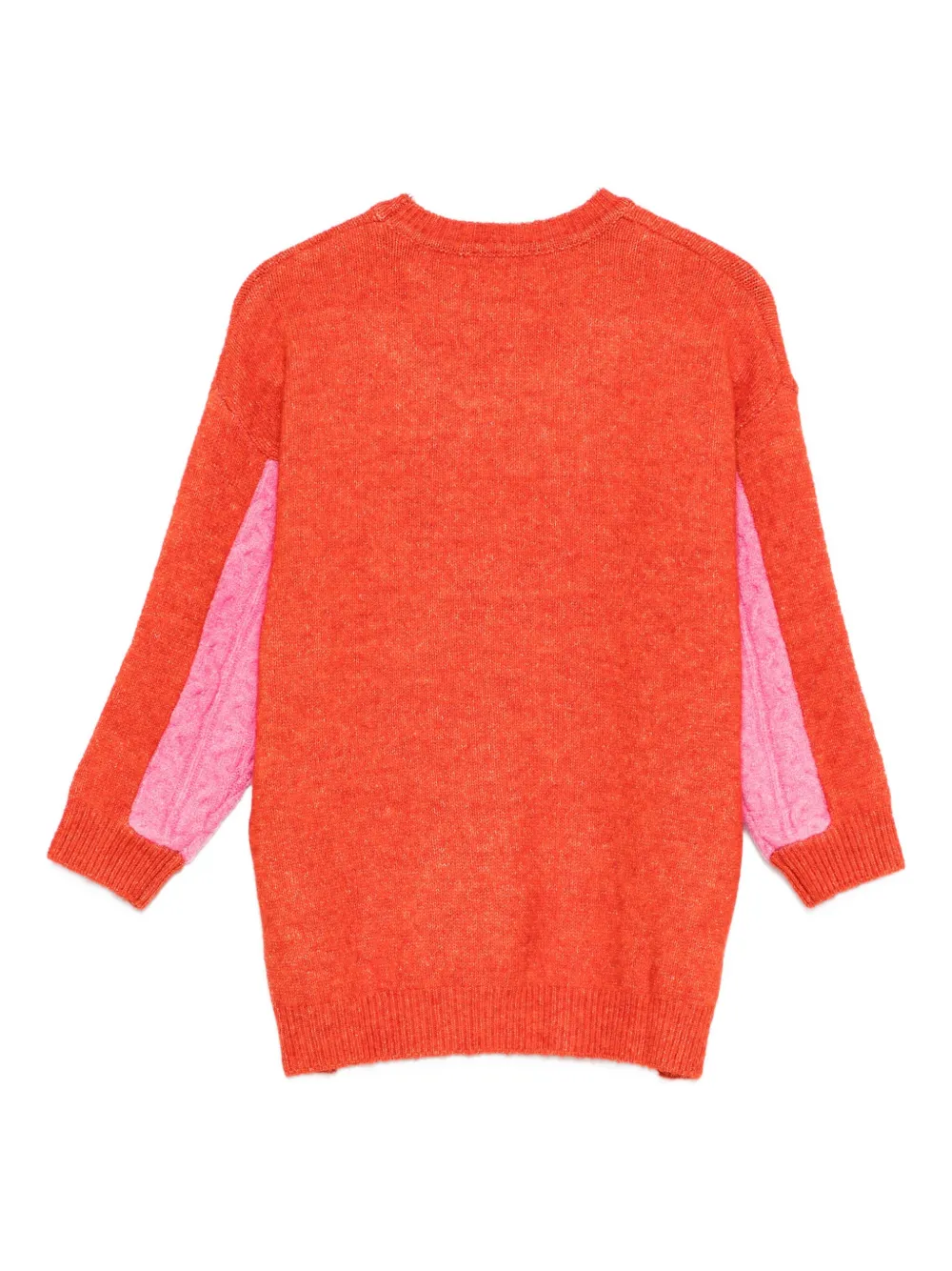 Свитер фактурной вязки в стиле колор-блок Stella Mccartney Kids, розовый — фото 2