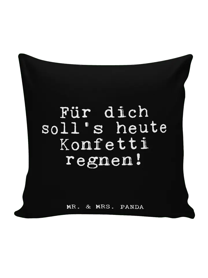 

Подушка Mr & Mrs Panda 40x40 Für dich solls heute, черный
