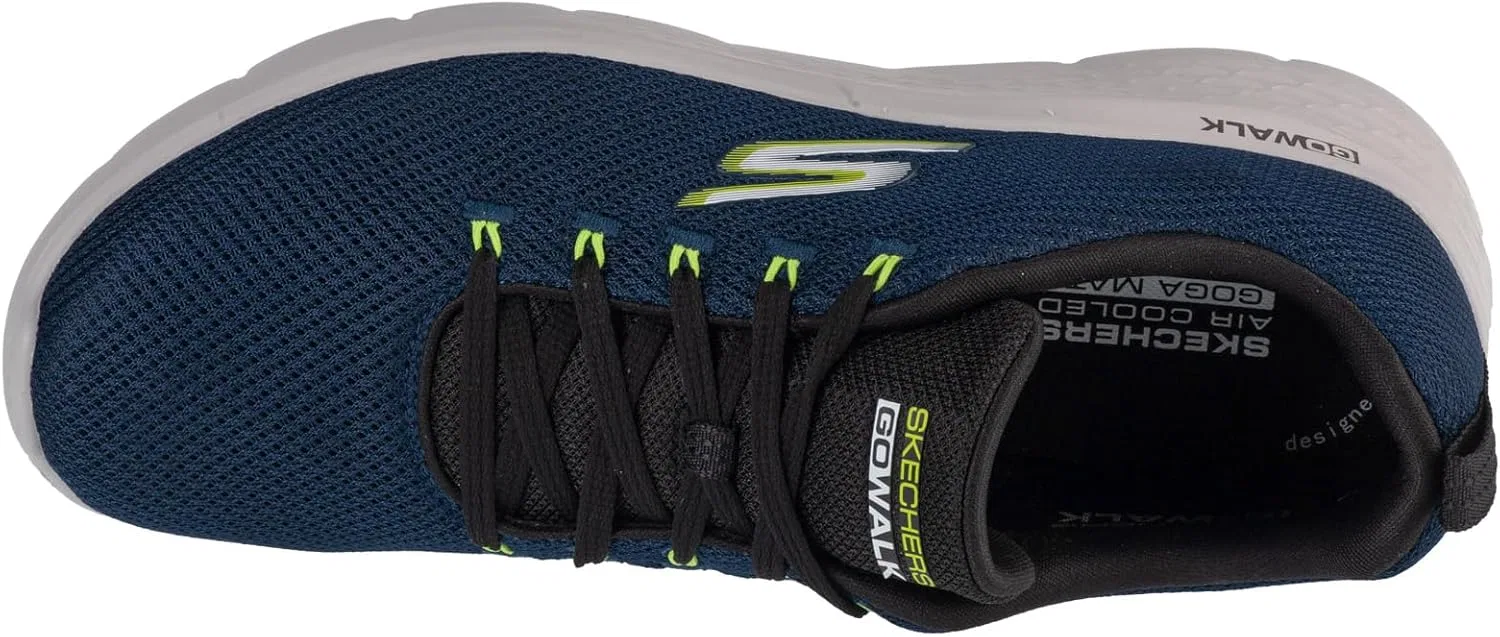 Кроссовки Skechers Go Walk Flex - Quota для мужчин, Navy And Lime Textile — фото 4