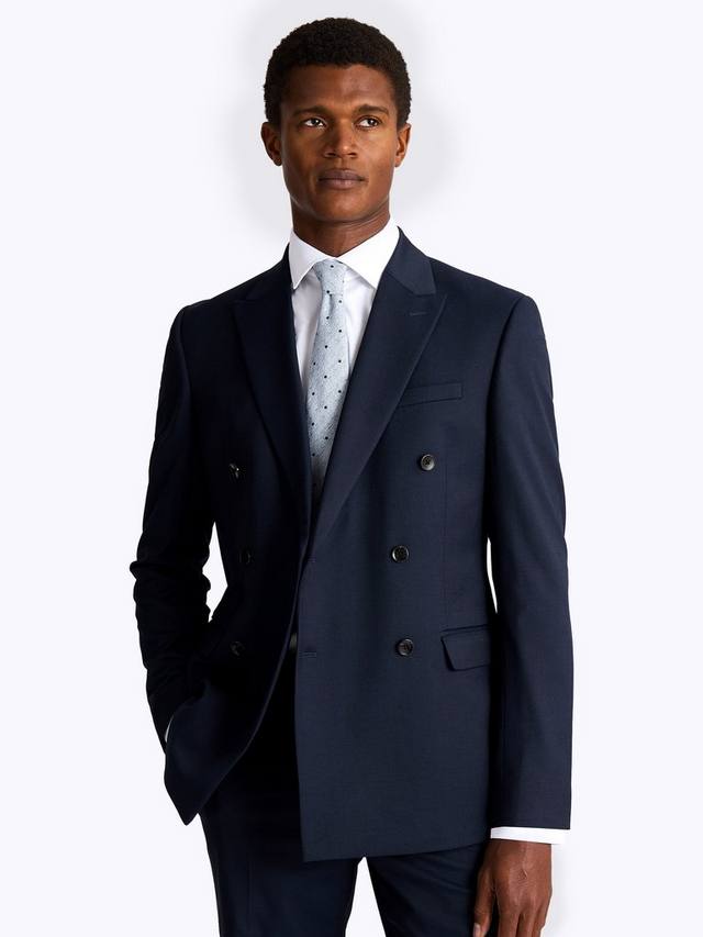 

Стройный приталенный двубортный стрейч-пиджак Moss, Ink