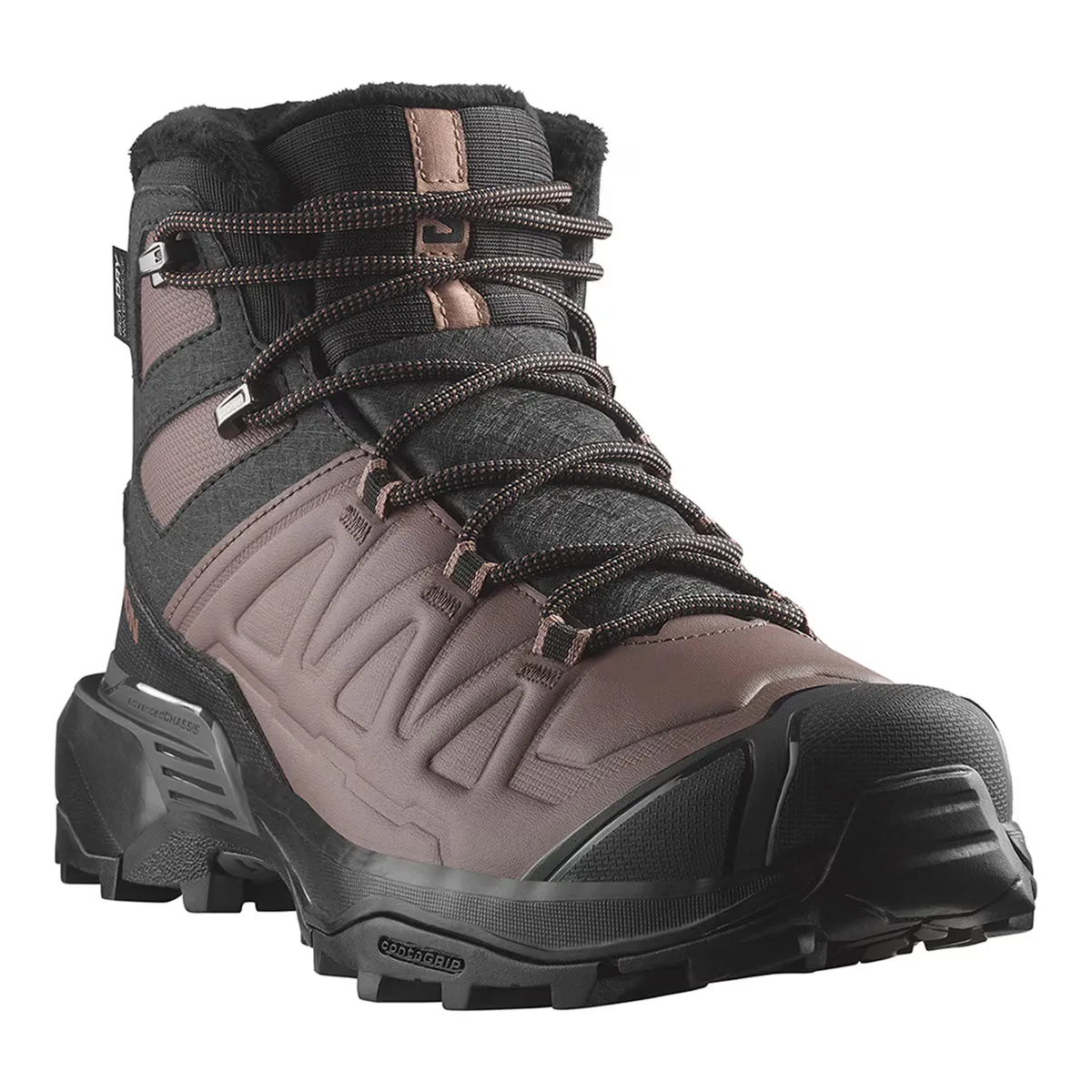 Женские зимние ботинки Salomon X ULTRA SNOWPILOT водонепроницаемые, черно-коричневый — фото 2