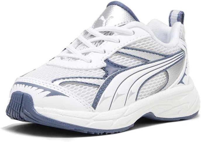 Кроссовки PUMA для маленьких мальчиков с шнуровкой Morphic, повседневные - серые — фото 2