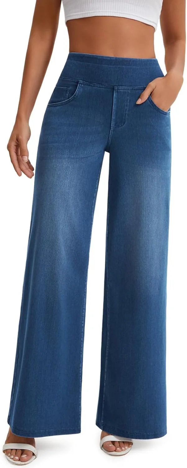 

Женские джинсы Wide Leg с высокой посадкой и эластичным поясом Jeavia