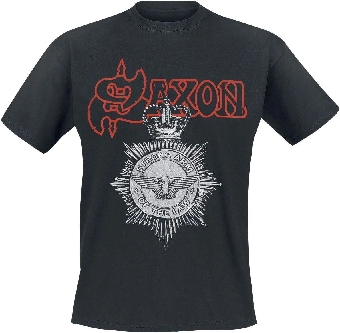 

Футболка Saxon 'Strong Arm of The Law' (Black) с принтом на спине Razamataz