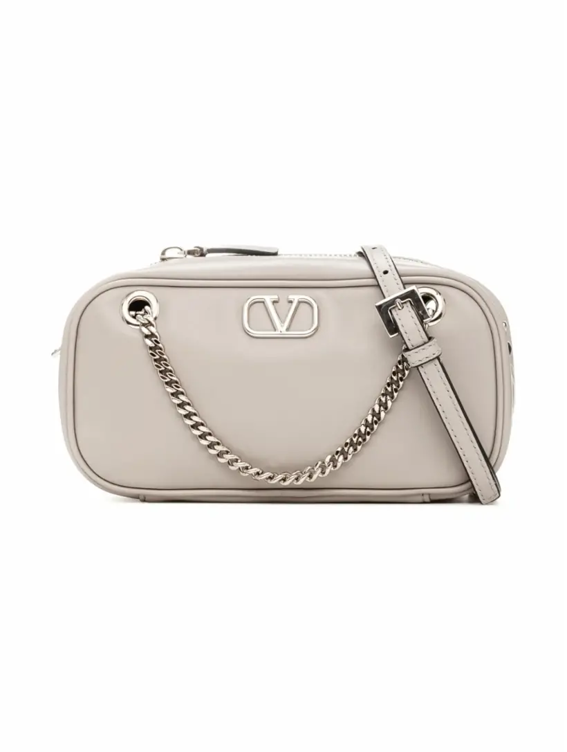 

Кожаная мини-сумка V-logo Valentino Garavani, серый