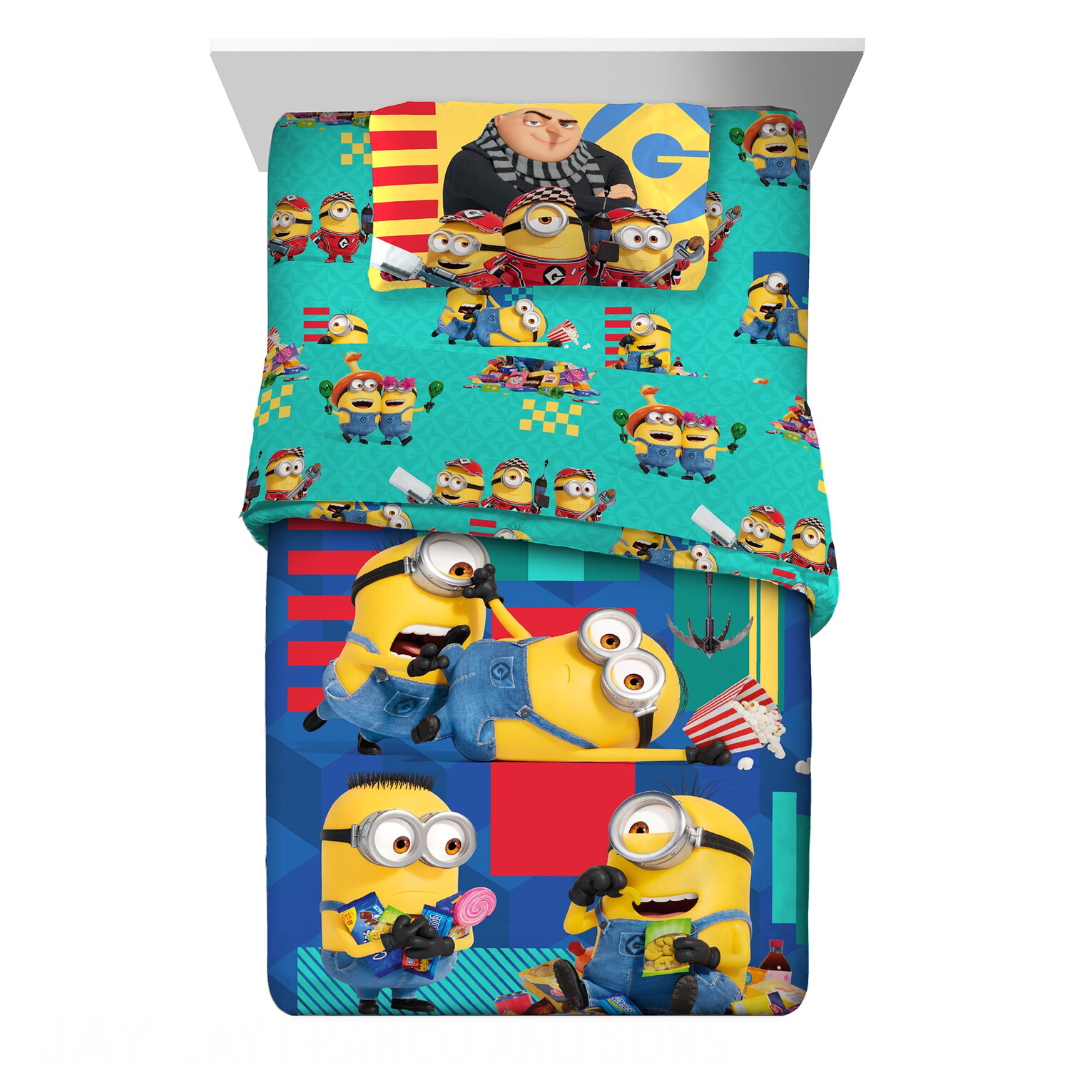 

Детский односпальный комплект белья Minions, разноцветный