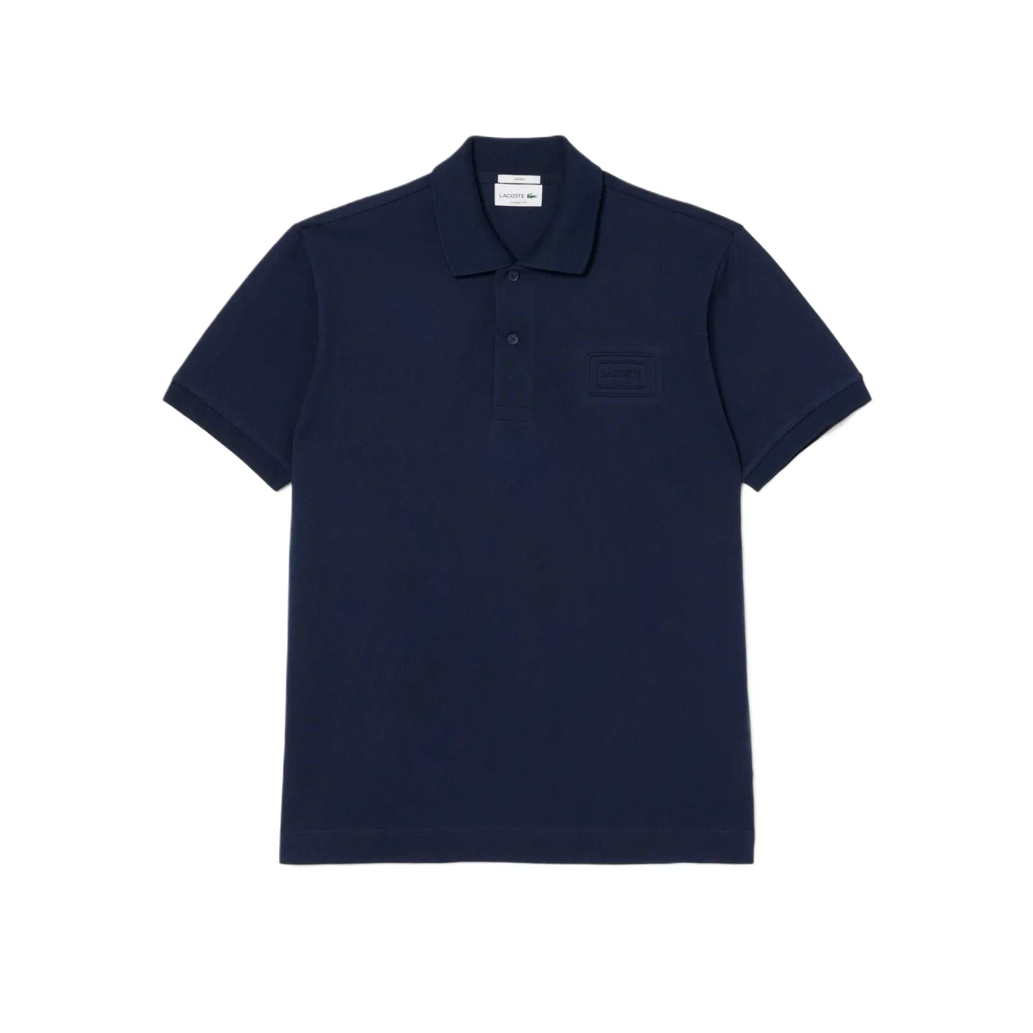 Футболка LACOSTE 166/Navy Blue, унисекс с воротником, средней посадки
