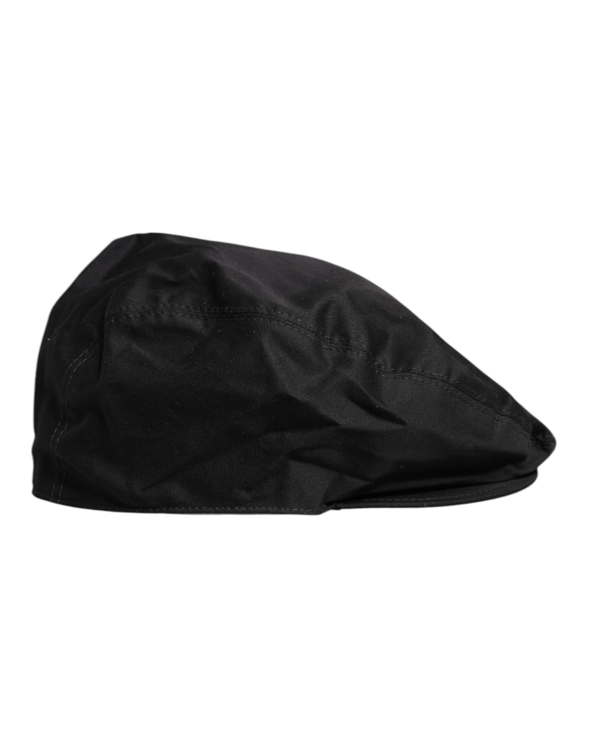 Черная хлопковая шляпа Newsboy Capello Cabbie Hat Dolce & Gabbana — фото 3