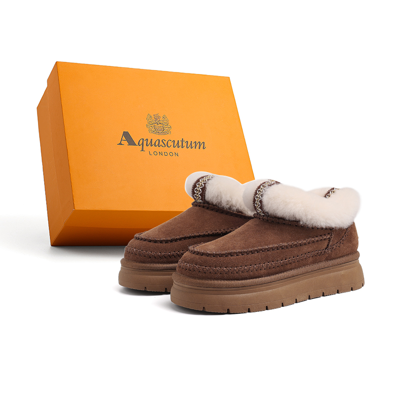 AQUASCUTUM Тёплые женские зимние ботинки до щиколотки - каштановые, цвет Chestnut