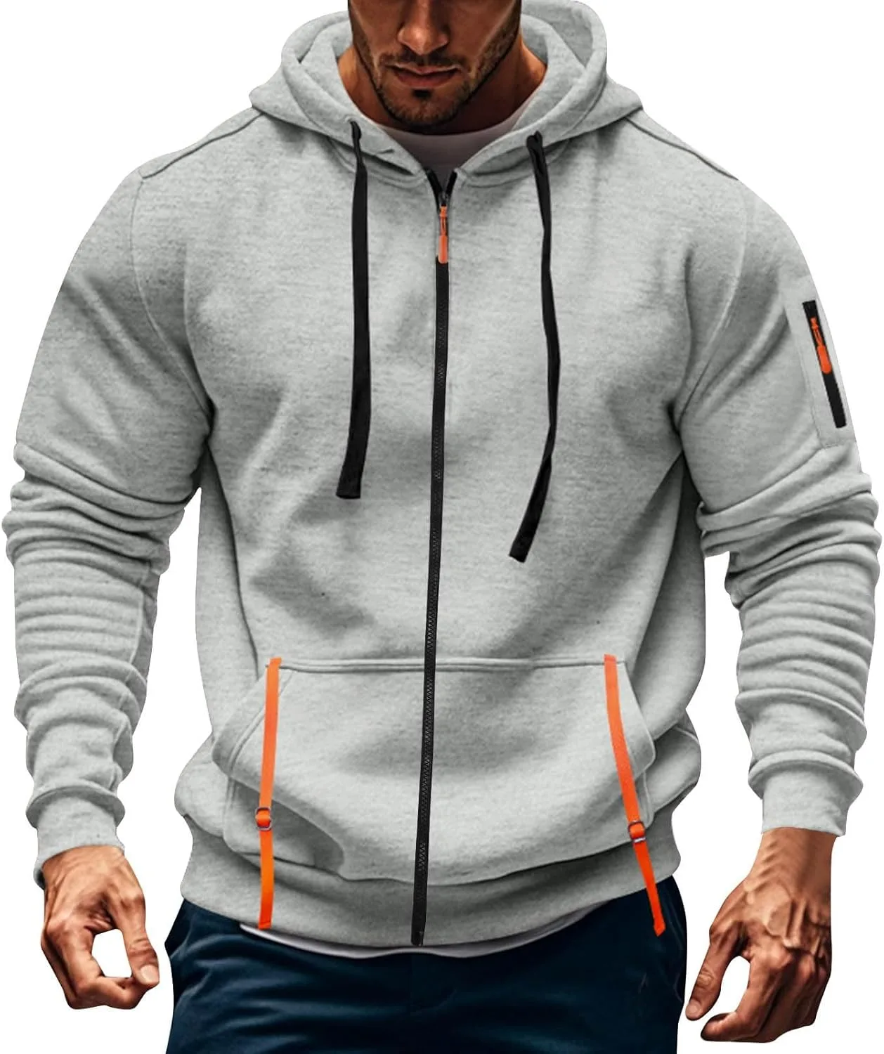 

Мужская худи Wenkomg1 с молнией и карманами, S-4XL