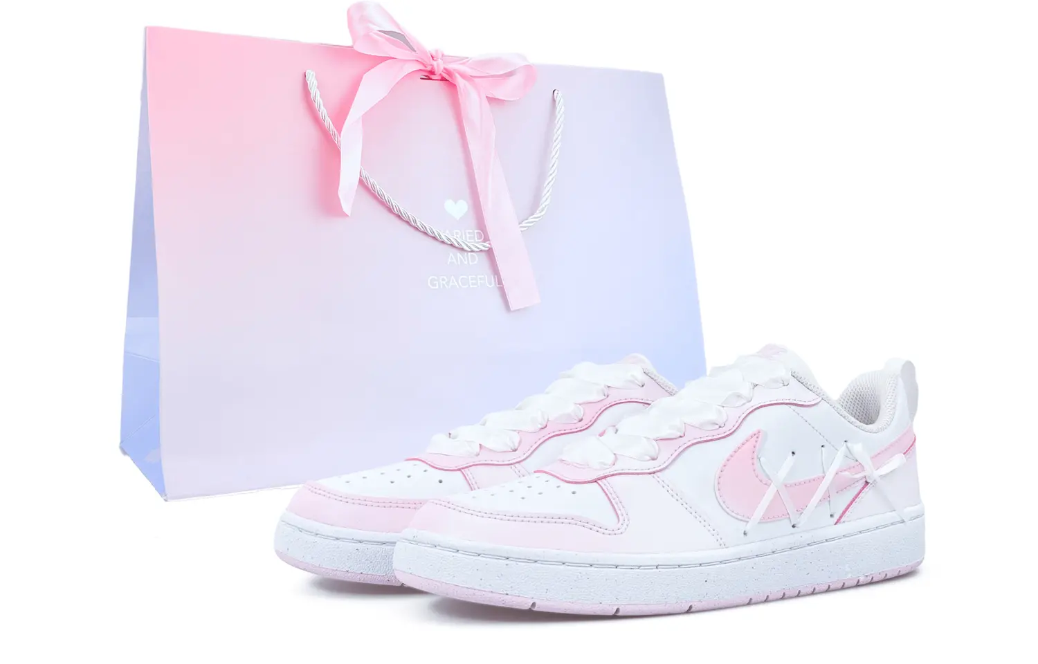 

Nike Court Borough Sweet Mist Entwined Skateboard Shoes Pink Kids'