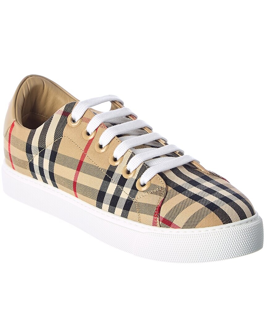 

Кроссовки Burberry из парусины в винтажную клетку, коричневый