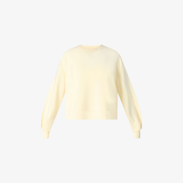 

Хлопковая толстовка с круглым вырезом, песочная мойка, облегченная Sweaty Betty, желтый