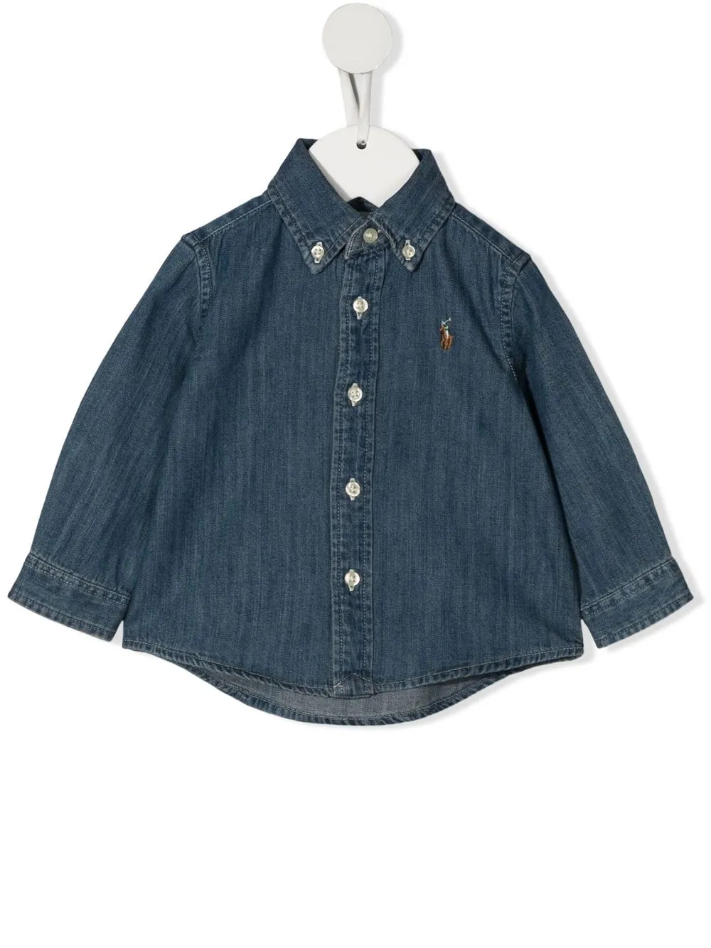 

Джинсовая рубашка с вышивкой POLO RALPH LAUREN KIDS, синий