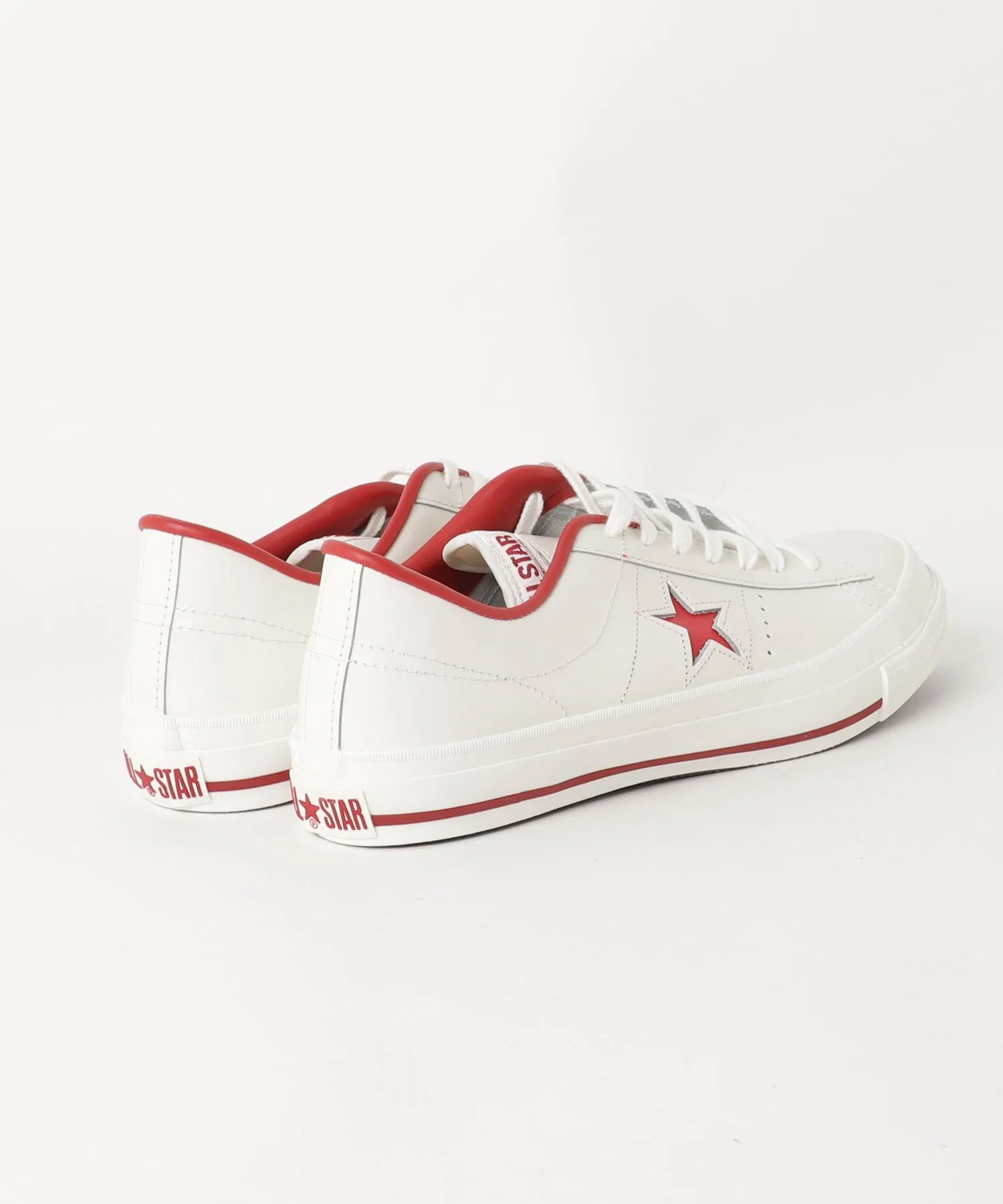 Унисекс кожаные кроссовки CONVERSE One Star Japan (белый/красный) — фото 3