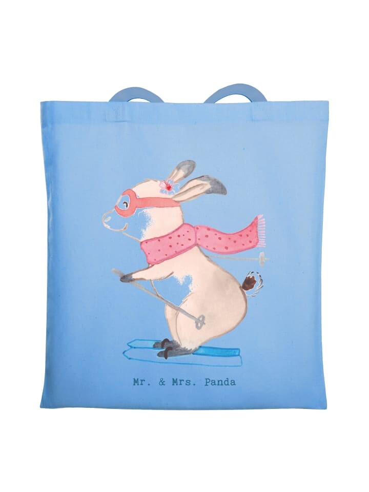 

Сумка Mr. & Mrs. Panda Tragetasche Hase Skifahren ohne Spruch, небесно-синий