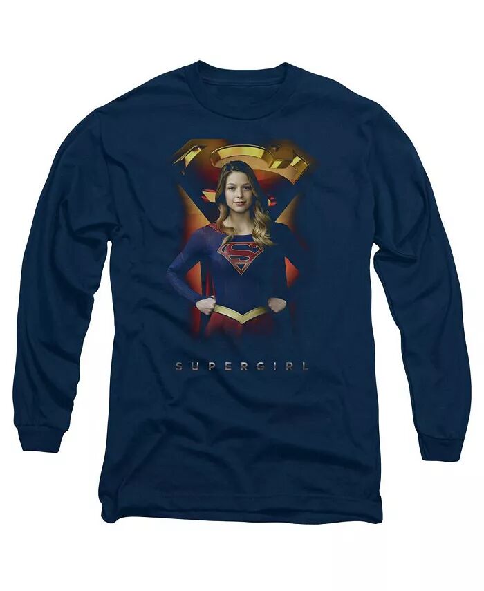 

Мужская футболка с длинным рукавом Standing Symbol для взрослых Supergirl, синий