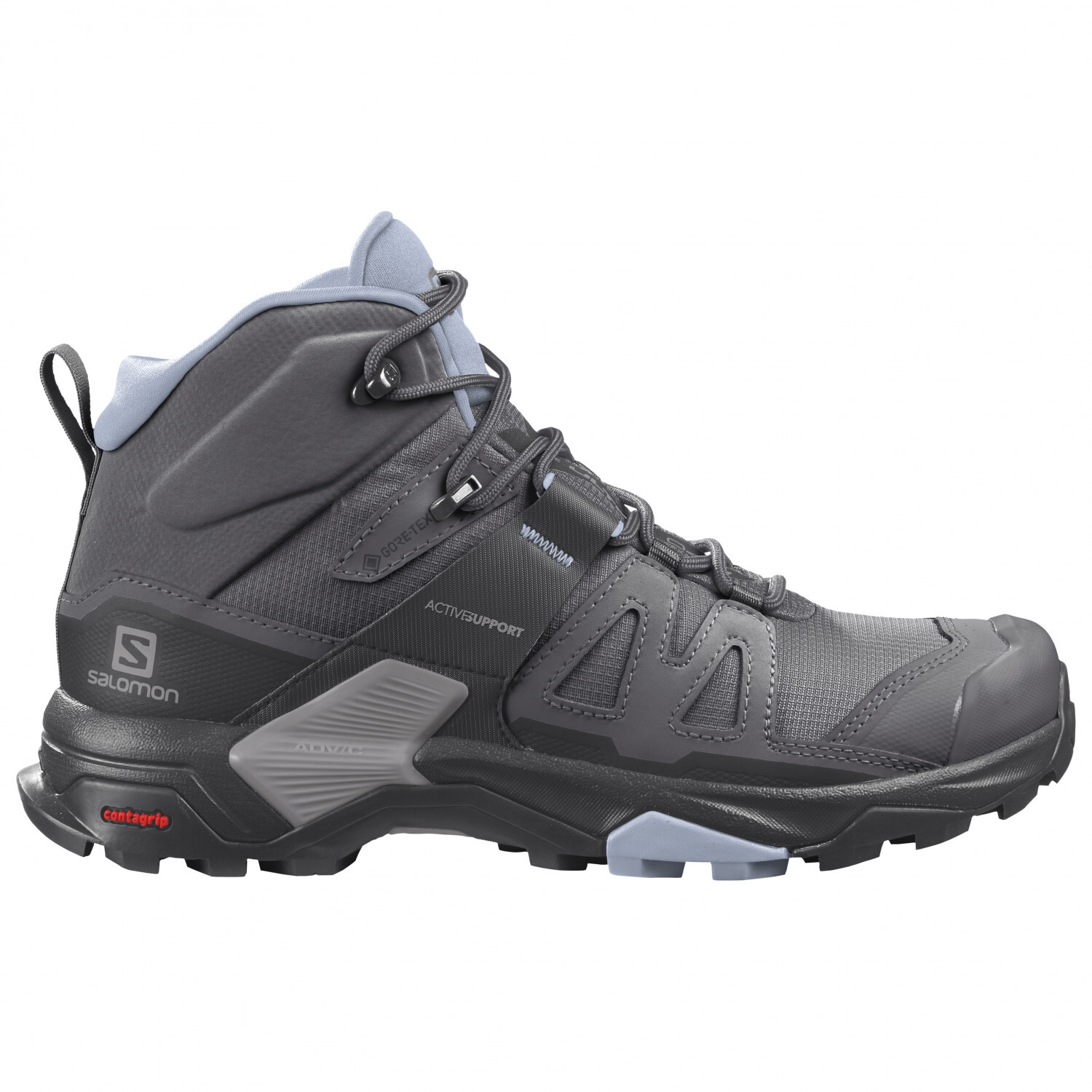

Ботинки для прогулки Salomon Women's X Ultra 4 Mid GTX, цвет Magnet/Black/Zen Blue