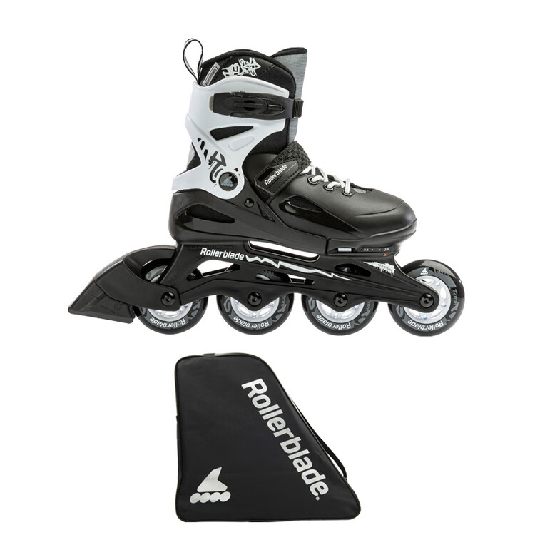 

RollerBlade Детские роликовые коньки Fury для девочек и мальчиков, черно-белые, размер S (29-33 см)