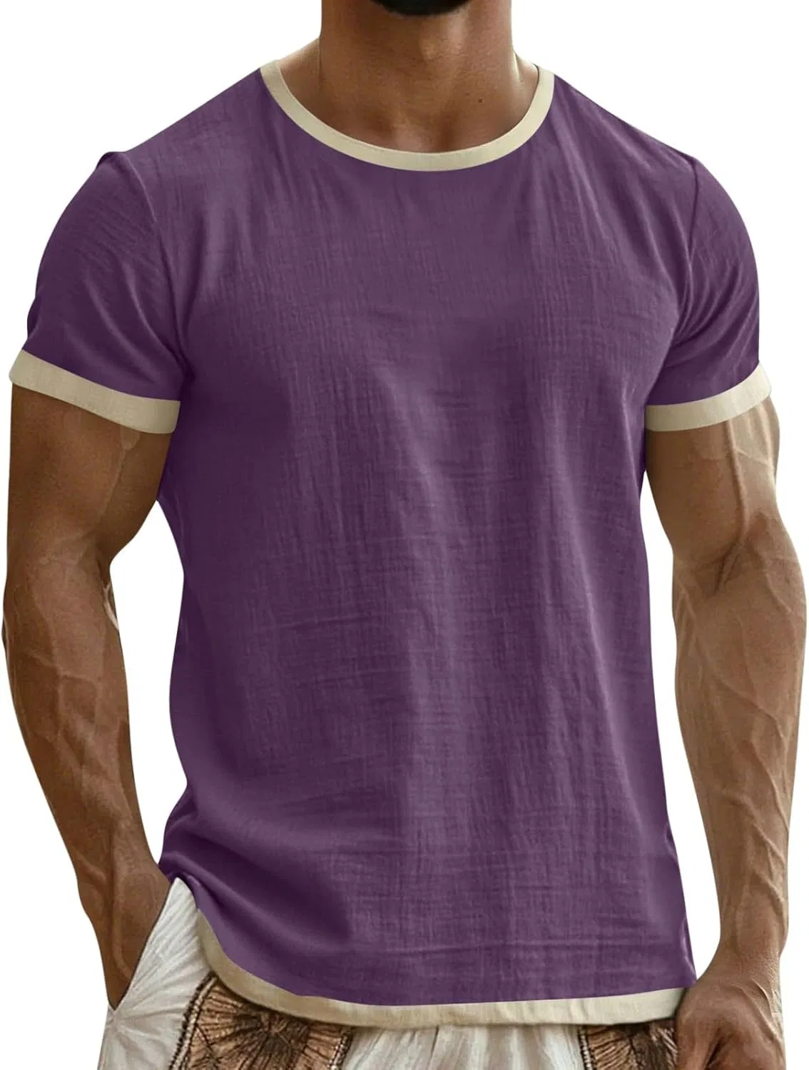 Футболка с коротким рукавом, дышащая, Generic, Purple
