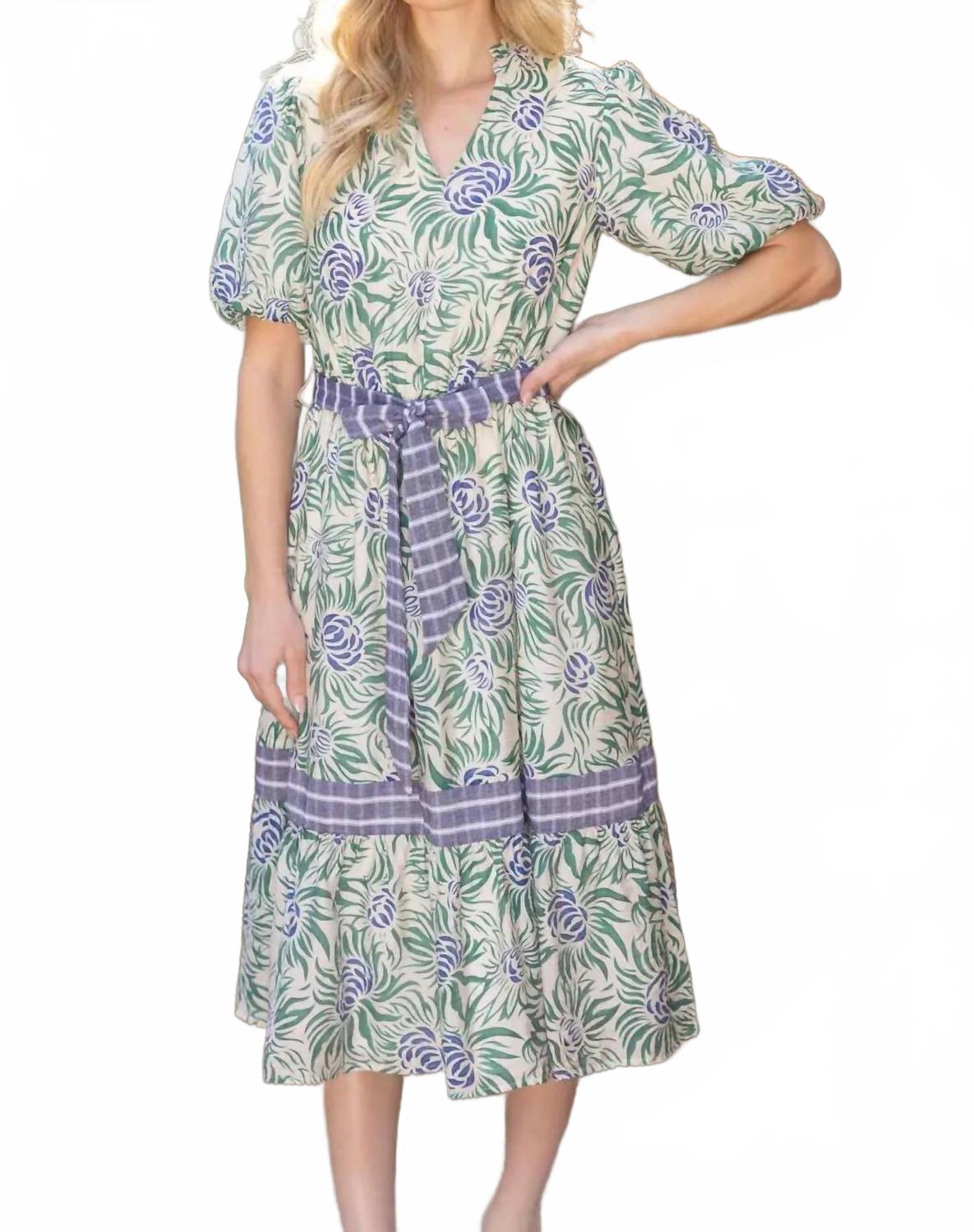 

Зеленое миди-платье с цветочным принтом Voy