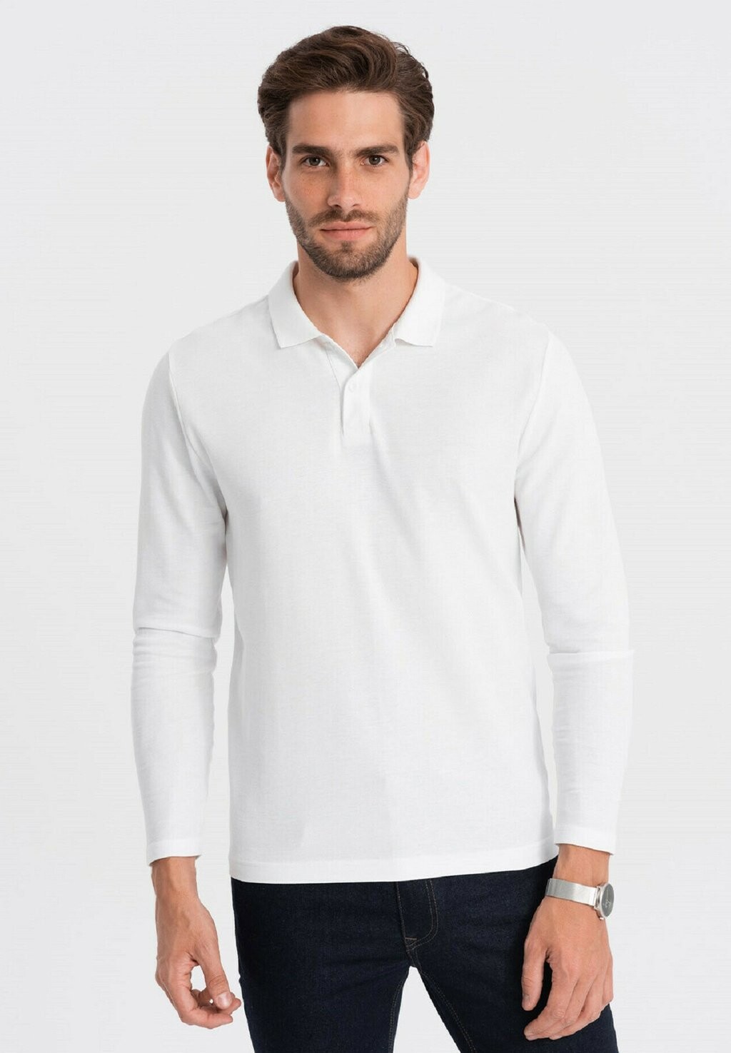 

Футболка с длинными рукавами With Polo Collar Ombre, белый