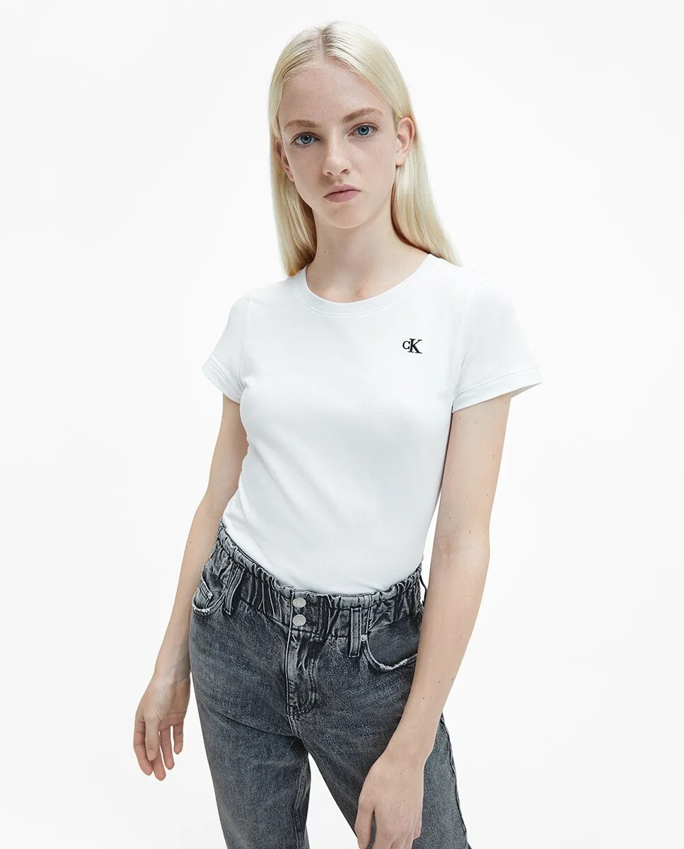 

Женская футболка с коротким рукавом белого цвета Calvin Klein Jeans