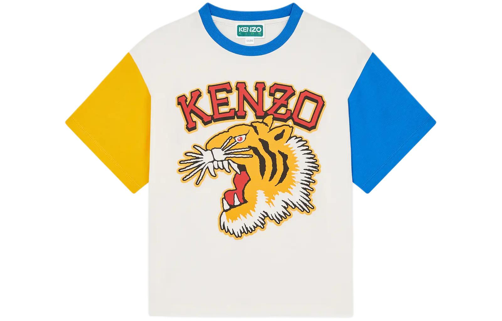 KENZO Футболка SS24 серый белый kids' — фото 3
