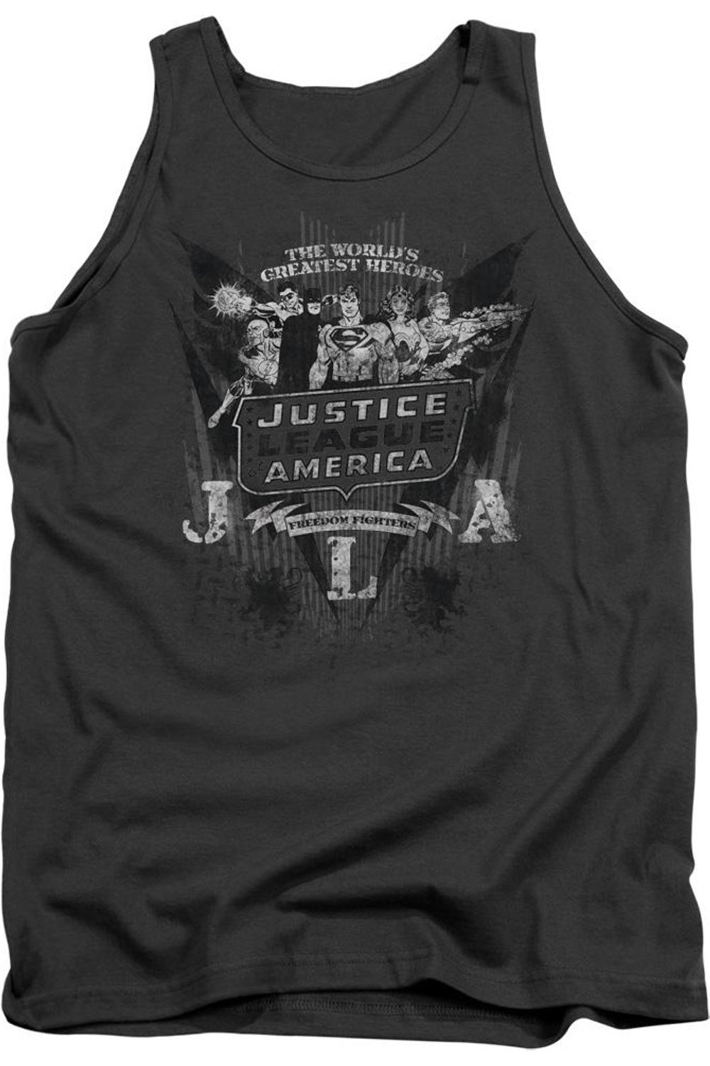 

Майка для взрослых DC Comics Greatest Heroes Gildan, цвет charcoal