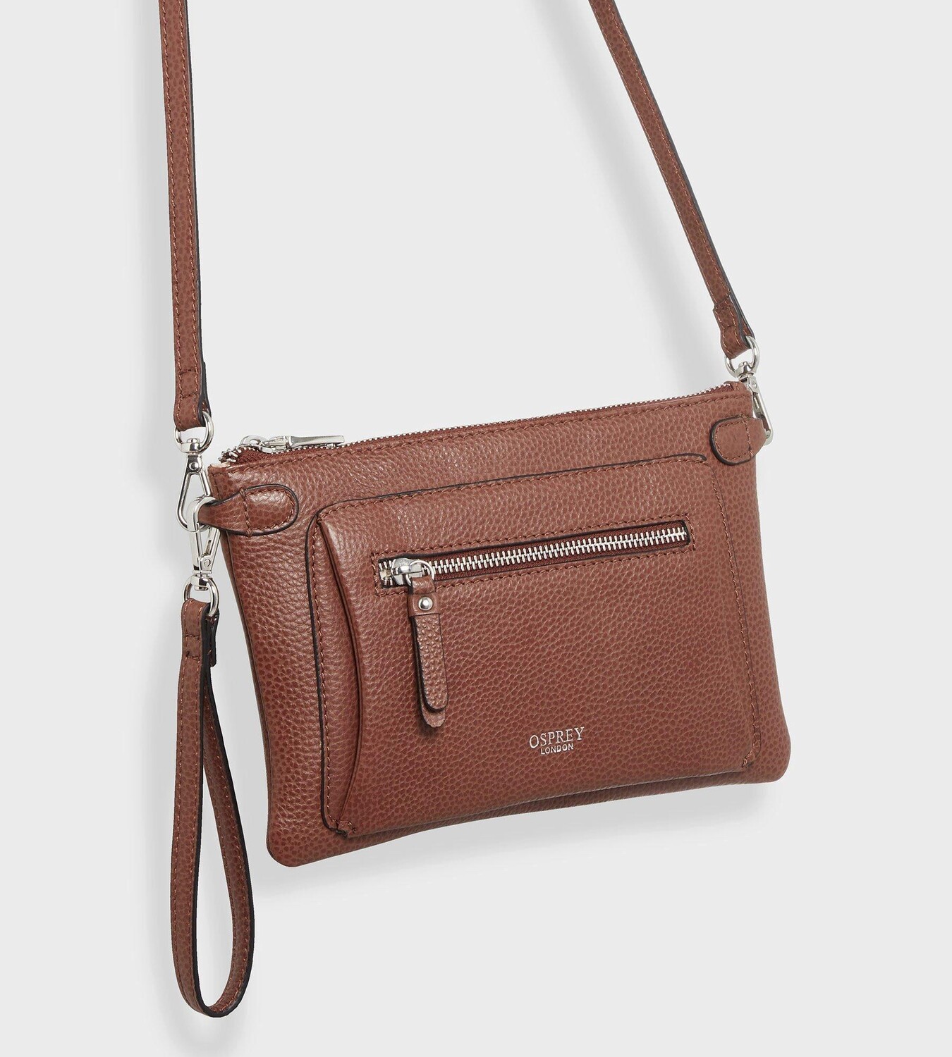 

Рубиновый кожаный клатч через плечо OSPREY LONDON, коричневый