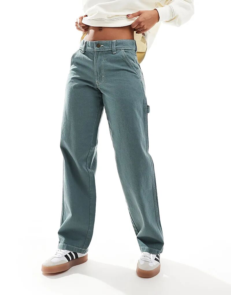 

Свободные прямые брюки плотника темно-зеленого цвета Dickies
