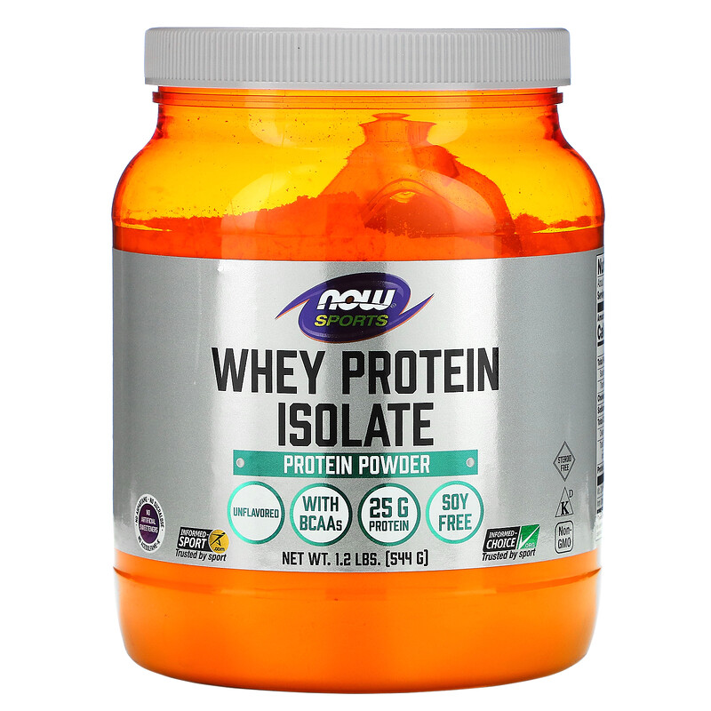 

NOW Foods, Sports, изолят сывороточного протеина, без добавок, 544 г (1,2 фунта)