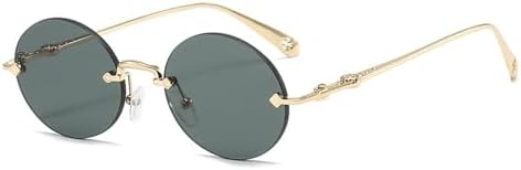 

2027 Женские солнцезащитные очки без оправы в стиле ретро, ​​круглые, с градиентным металлическим покрытием, мужские солнцезащитные очки для активного отдыха и вождения MTZJH, 3