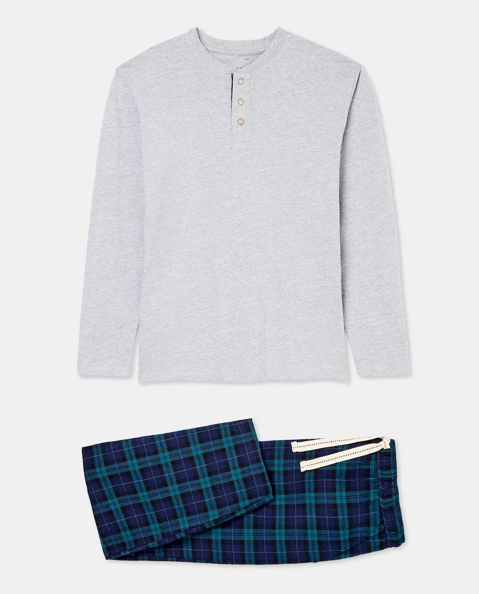 

Мужская пижама из веллелы с длинным рукавом Easy Wear, светло-серый