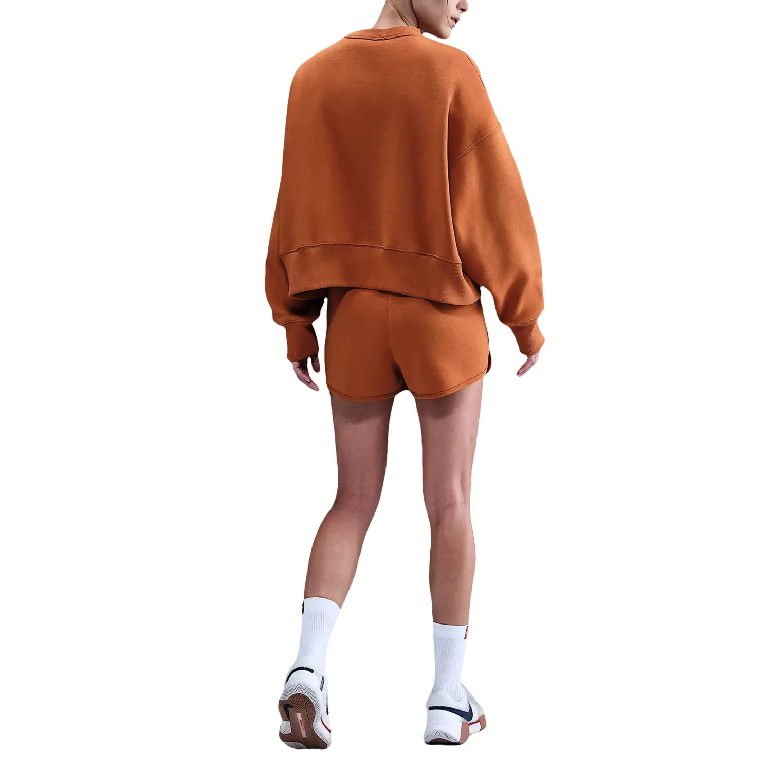 Женский оверсайз свитшот Court Heritage Phoenix Fleece с круглым вырезом Nike, красный — фото 2