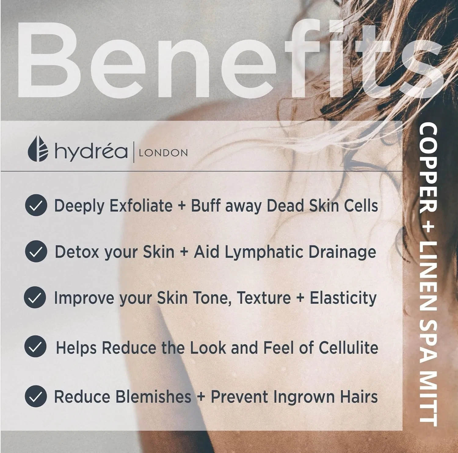Отшелушивающая рукавица Hydrea London с медью и льном ‎Hydrea London — фото 4