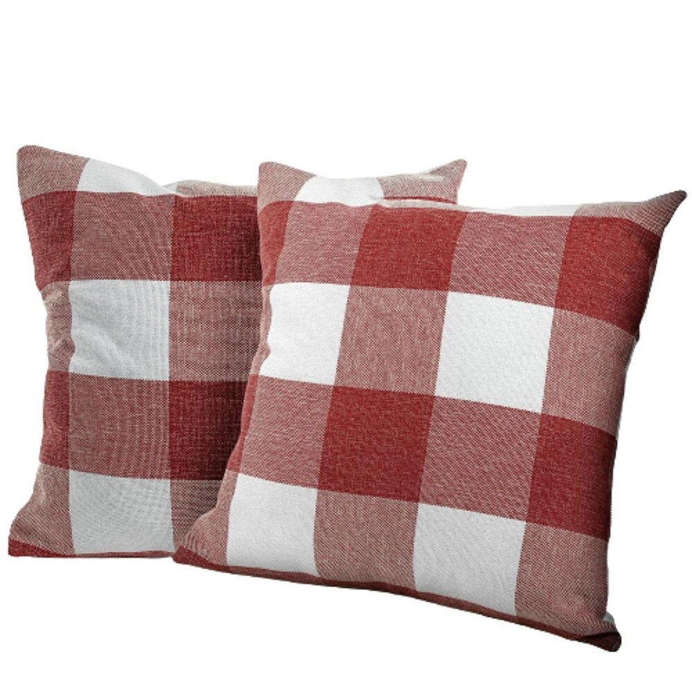 

Декоративные наволочки в клетку Zulay Kitchen Buffalo, цвет Red And White