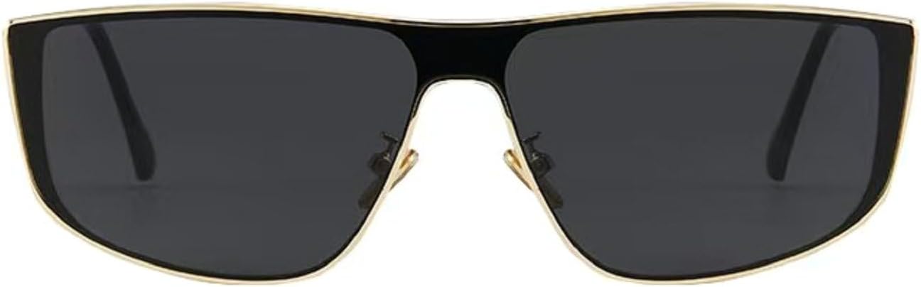 

Мужские солнцезащитные очки квадратной формы, в стиле ретро, ​​дизайнерские женские очки в стиле панк с градиентным переходом цвета, защита от ультрафиолета UV400, артикул 12003 Melrose, Gold Black